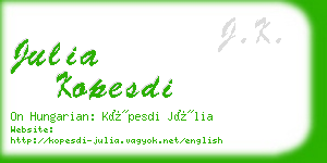 julia kopesdi business card